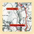 Cartina della Cascata di Tret